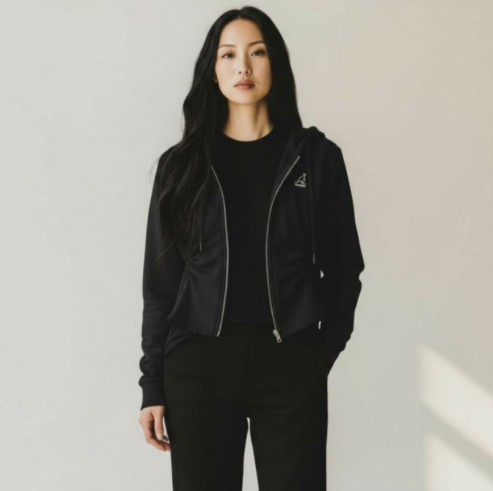 KANGOL KANGOL 外套 黑 抽繩 短版 連帽 薄外套 女 6552140120