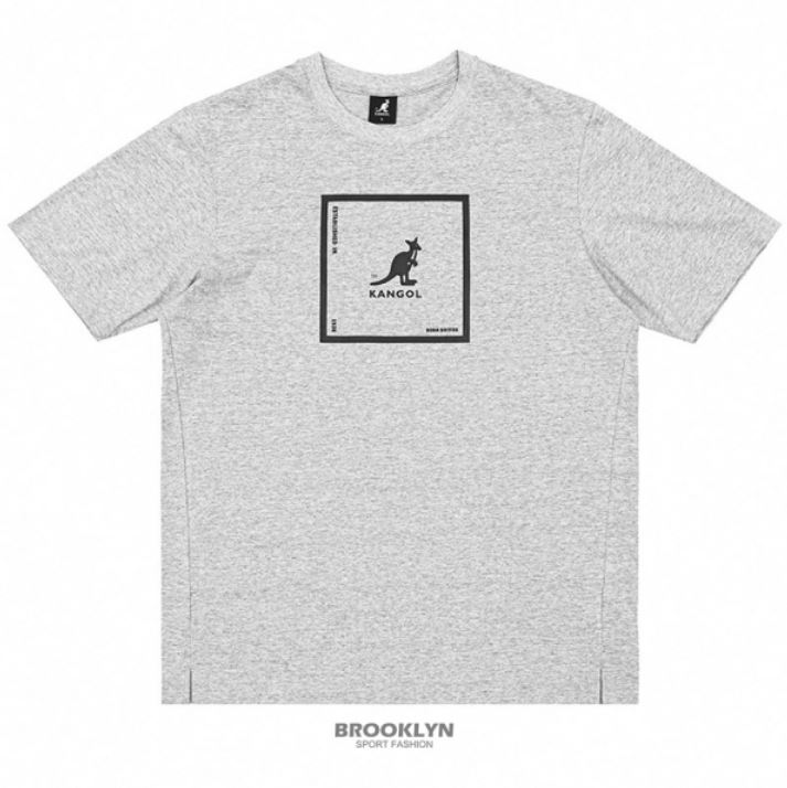 KANGOL KANGOL 短袖 短T 灰 方格大袋鼠LOGO 棉 休閒 男 6225102510