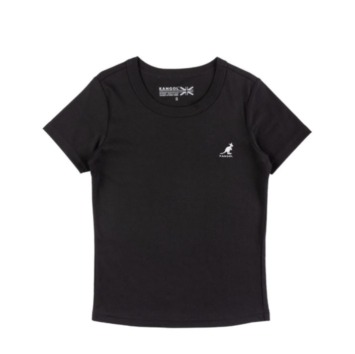 KANGOL KANGOL 短T 短袖 黑 白LOGO 合身 經典圓領T 女 6322100520