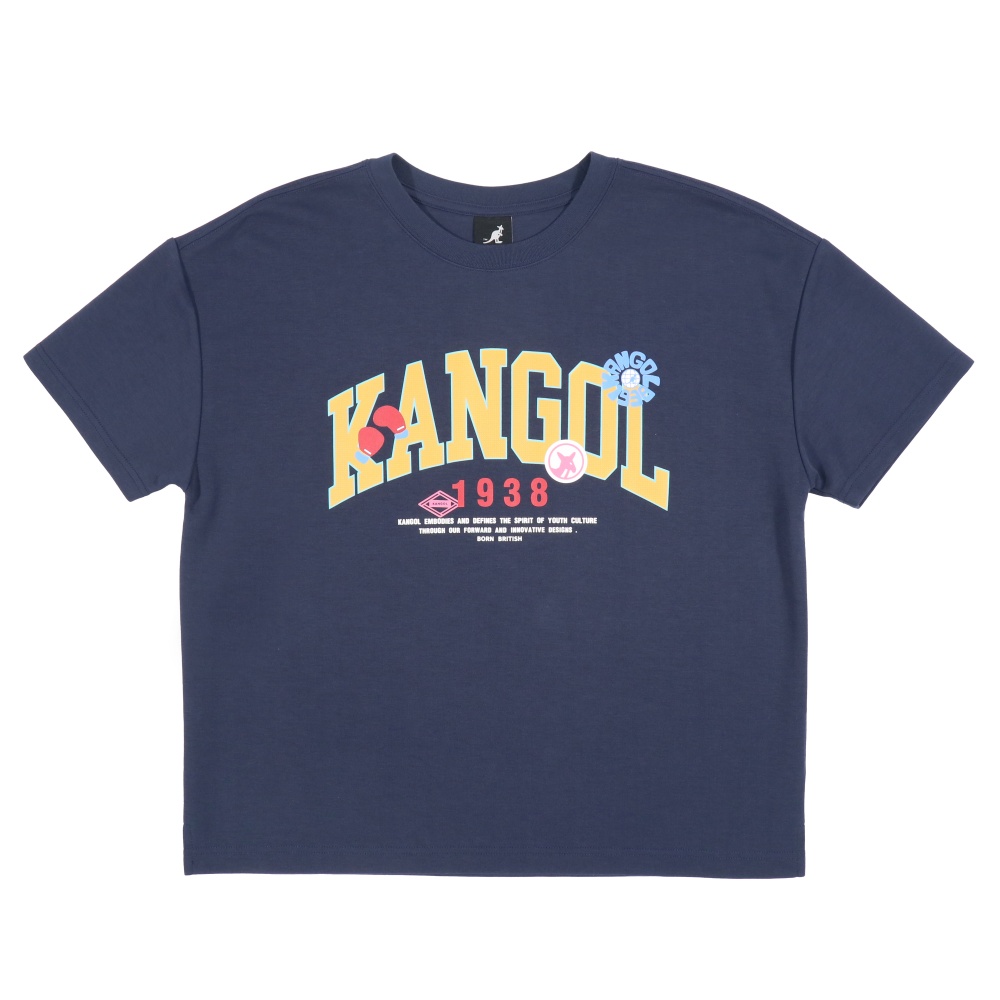 KANGOL KANGOL 短T 落肩 寬版 印花T 深藍 女 6522100580