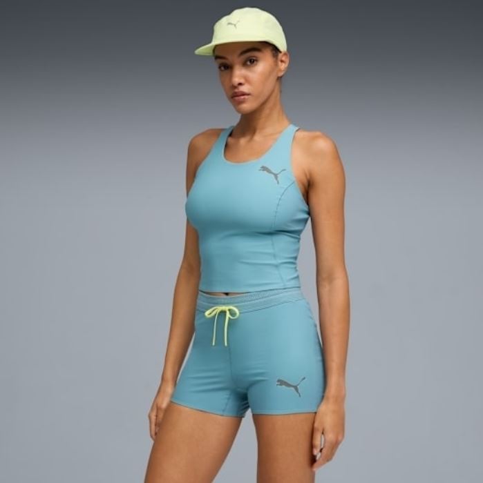 PUMA 彪馬 PUMA 背心 跑步系列 LIGHTSPEED 藍色 合身 短版 運動背心 女 52850046