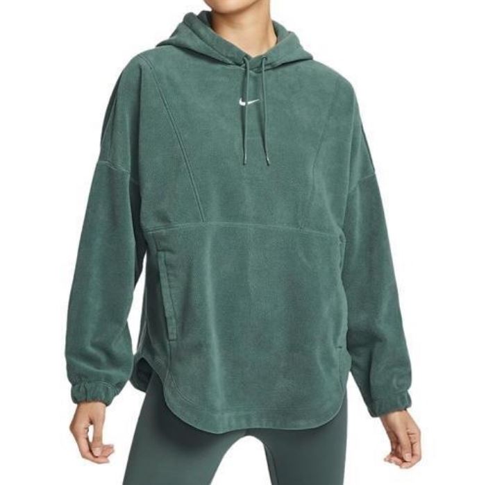 NIKE 耐吉 NIKE 帽T ONE TF PO HOODIE 綠色 絨毛 寬鬆 長袖 女 FV8077-338