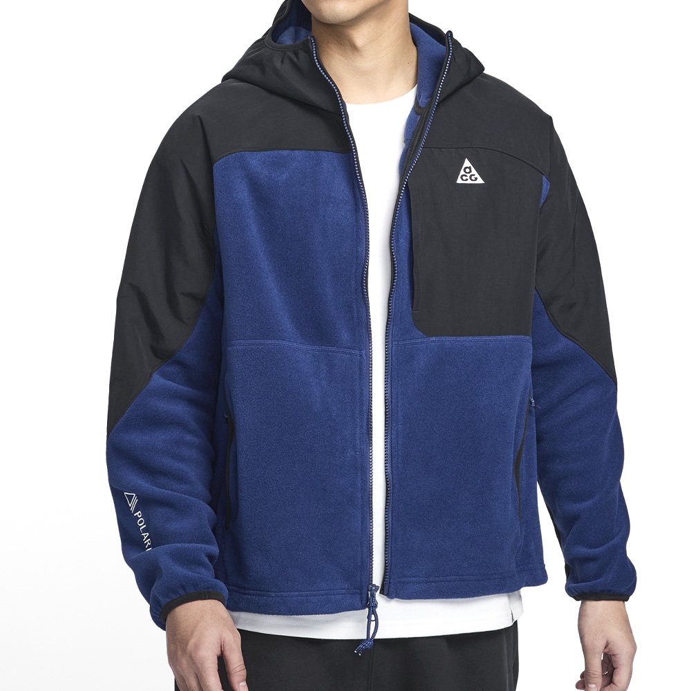 NIKE 耐吉 NIKE 外套 AS U ACG WOLF TREE FZ HD PLUS 藍黑 搖粒絨 運動外套 男 HJ2459-010