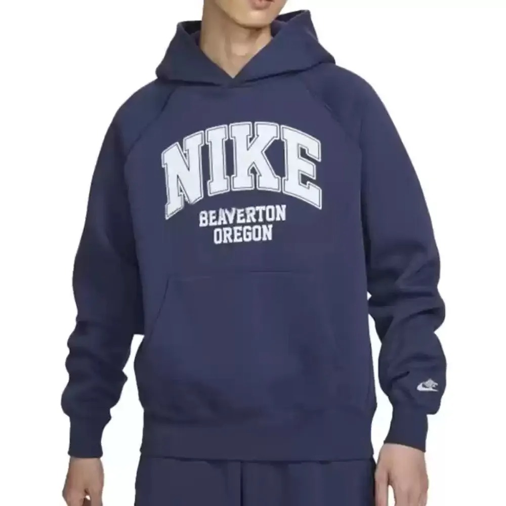 NIKE 耐吉 NIKE 帽T AS M NSW 藍 白LOGO 刷毛 長袖 連帽T 男 HV1741-410