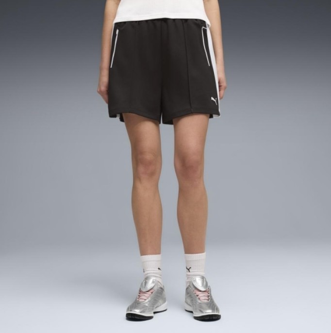 PUMA 彪馬 PUMA 短褲 流行系列 T7 黑白 寬鬆 4吋 休閒短褲 女 63686801