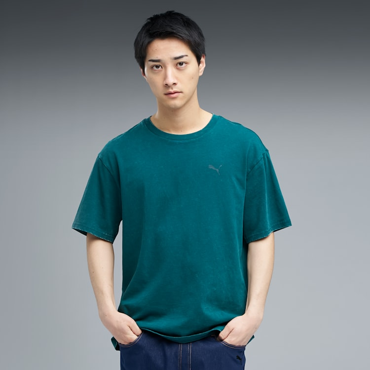 PUMA 彪馬 PUMA 短T 流行系列 MOODS IN NATURE 森林綠 洗舊風 短袖 T恤 中性 63733686