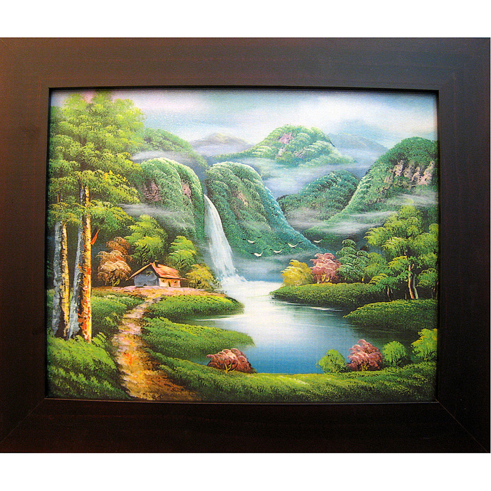開運化煞【*山水畫*山水圖】38x32cm*風水有關係電視節目老師推薦*