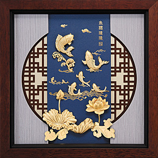 開運陶源金箔畫【四君子(梅蘭竹菊)】69x39cm - PChome 24h購物