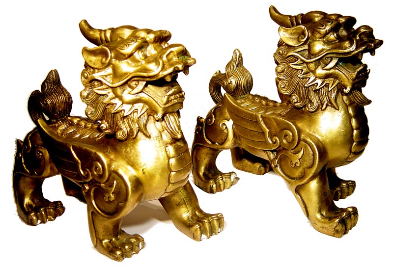 中国古美術 貔貅 嘉慶通寶蝙蝠 瑞獣文 縁起古銅急須 金運招来 書道具 墨壺水滴 開運陶源招財鎮宅銅雕~ 一對【貔貅】(天祿)(天鹿) - PChome 24h購物