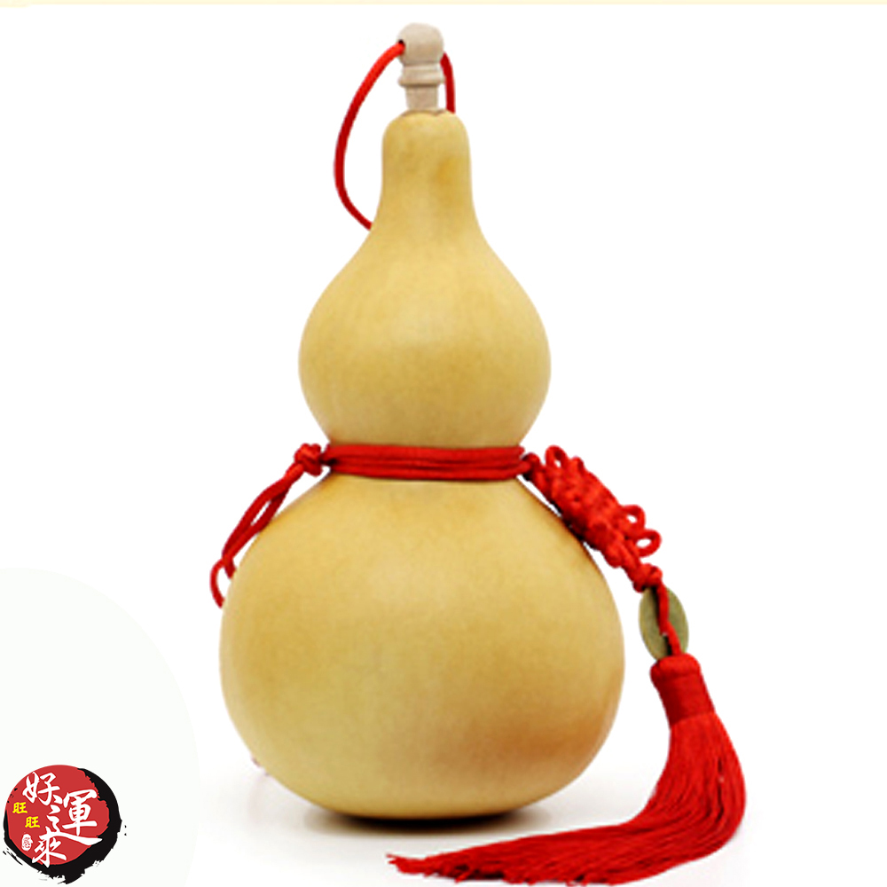 ★好運來★天然帶蓋葫蘆(約10~13cm)銅錢掛飾