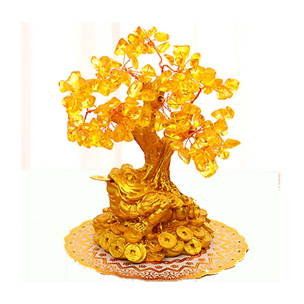 好運旺旺來小號招財樹發財樹(金蟾黃水晶)(高16cm) - PChome 24h購物