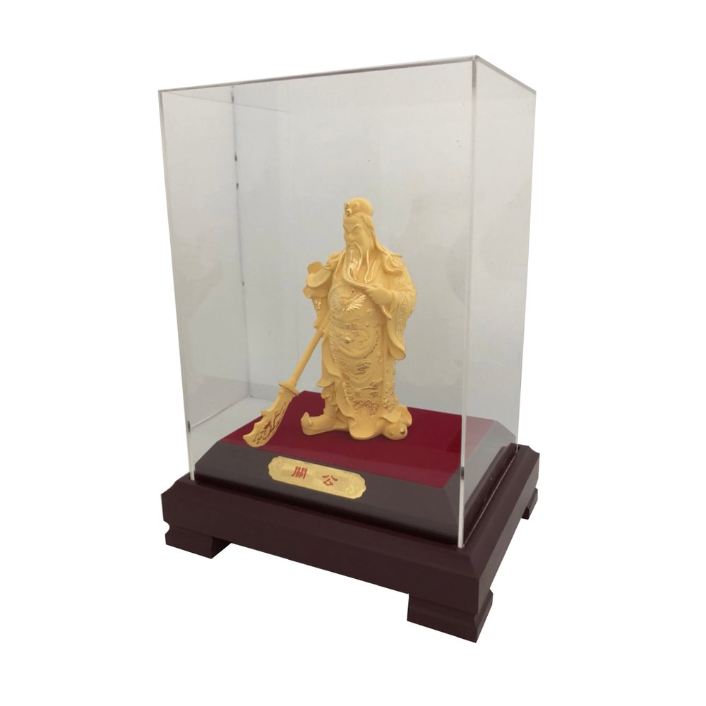 鉑麗星 Blissin鉑麗星 黃金飾品擺件-武關公 1尊含玻璃框禮盒裝-紫銅足金鑄件 高貴正義霸氣