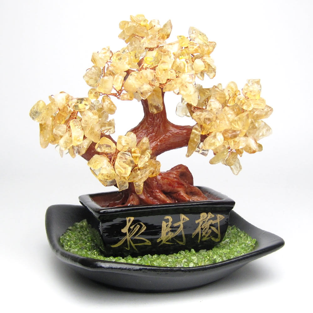 天然宝石盆栽 黄金樹 風水