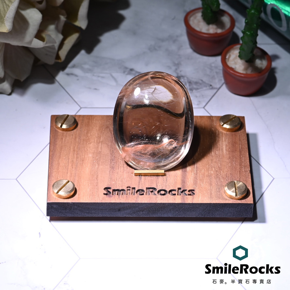 SmileRocks 石麥 天然紅兔毛白水晶 3.6x1.8x4.5cm No.040100110