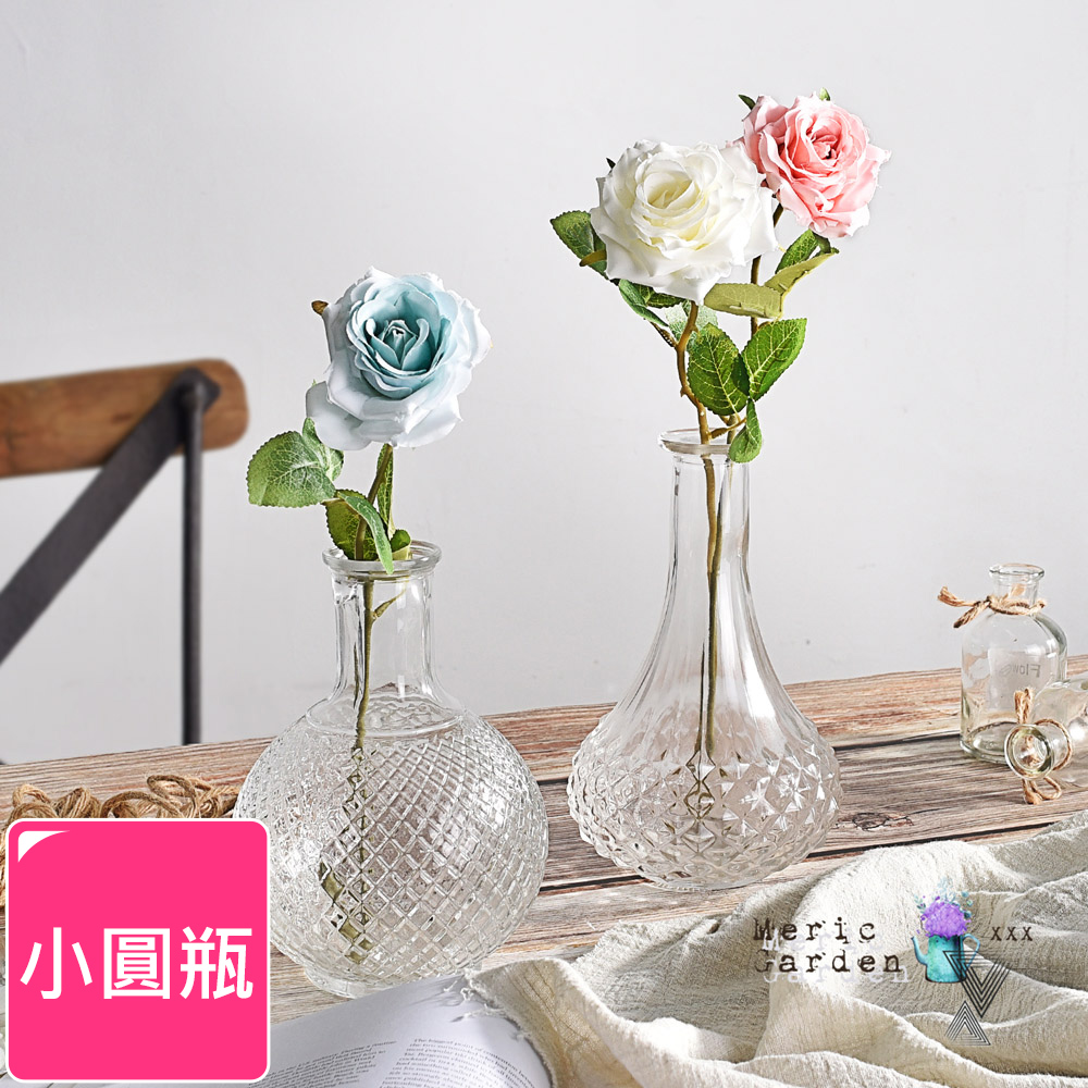 Meric Garden】北歐ins輕奢純手工透明浮雕玻璃花瓶/裝飾花器_小圓瓶- PChome 24h購物