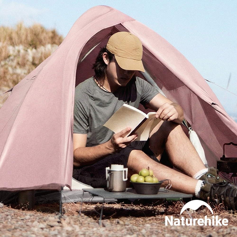 Naturehike 云尚Base輕量210T抗撕格子布雙人帳篷 贈地席 WS032 浣紗粉/迷霧藍