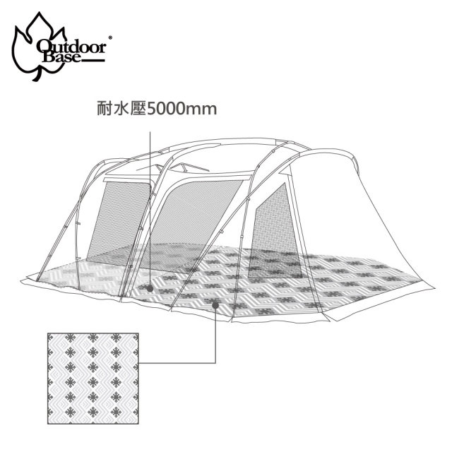 OutdoorBase 彩繪天空帳帳篷專用地布(防潮地布 帳篷地墊)
