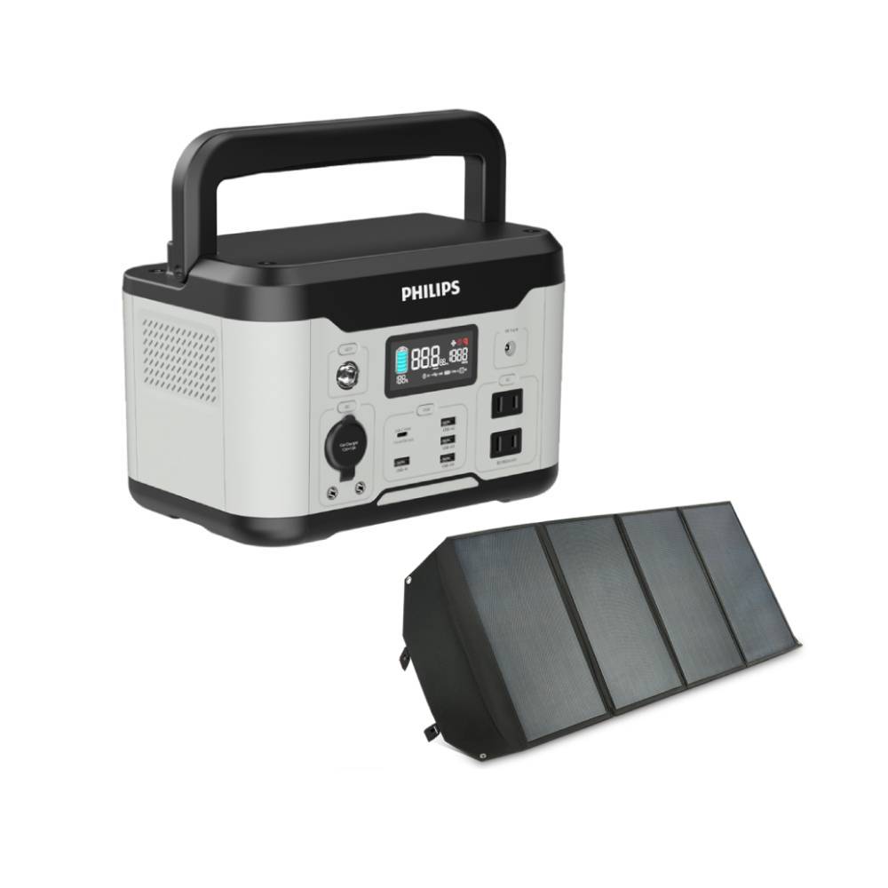 PHILIPS 飛利浦600W 儲能行動電源DLP8093C + 100W太陽能充電版DLP8843C