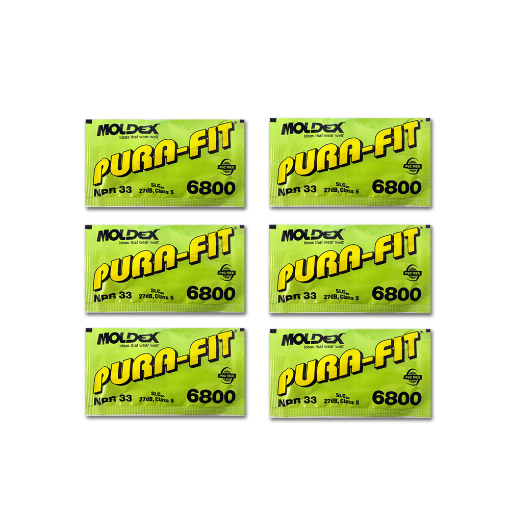 (2組超值組)美國MOLDEX-Pura-Fit超靜音PU慢回彈子彈型隔音耳塞-型號6800綠色(1對x3包)/組(露營好睡系列,NRR33dB降噪規格,助眠器)