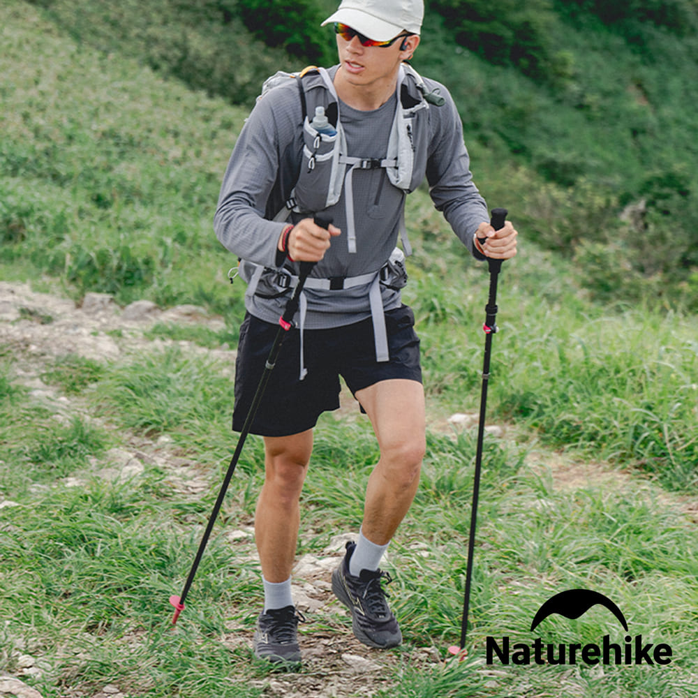 Naturehike 長風EXT碳纖維五節折疊登山杖 標準款115cm/加長款135cm D010-Z