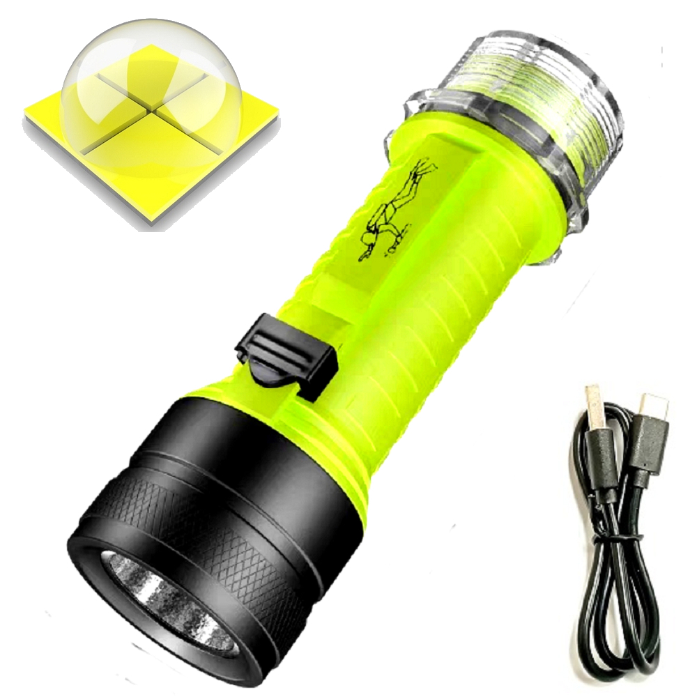 TX特林 XHP50 LED黃白雙光潛水手電筒(T-WA-P50USB)