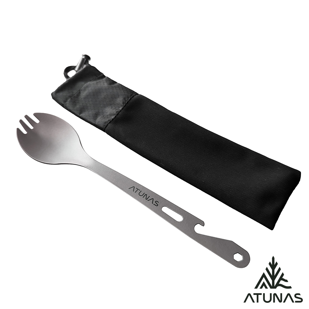 ATUNAS 歐都納 鈦開瓶叉匙A1KTGZ18/環保無毒/輕量耐用/登山露營多功能餐具/開瓶器/叉子/湯匙