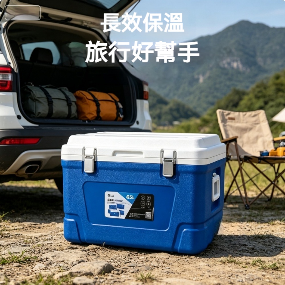 YIMI 依米 65L戶外保溫箱保冷箱 加厚PU蓋EPS箱體 露營擺攤食品保鮮冷藏箱 保溫冰桶 大容量保溫儲存箱