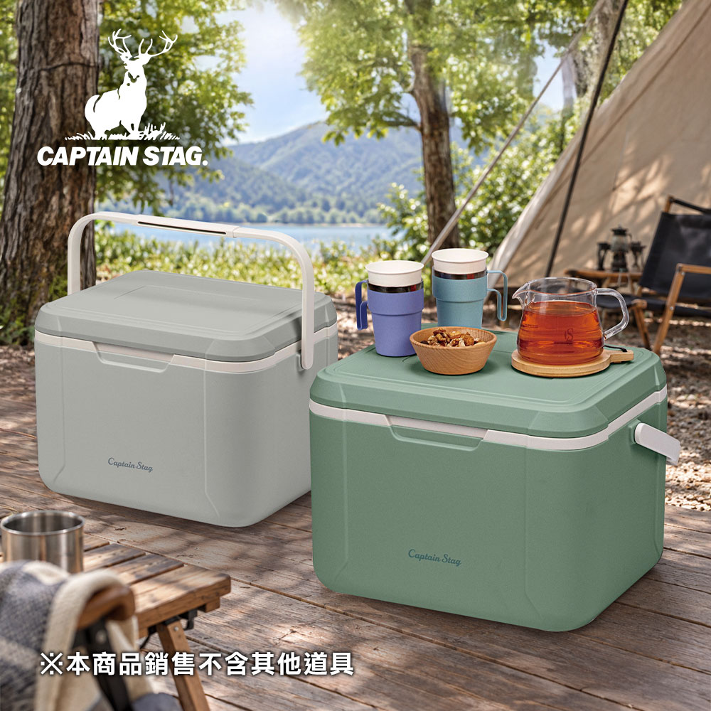 CAPTAIN STAG 鹿牌 18L 手提式保冷冰桶(冰灰色/杏仁綠) 戶外保冷箱