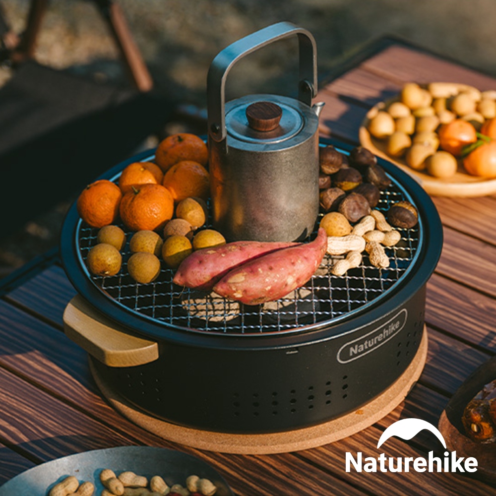 Naturehike 墨煙桌面圓形燒烤爐 煎烤兩用款 CF010