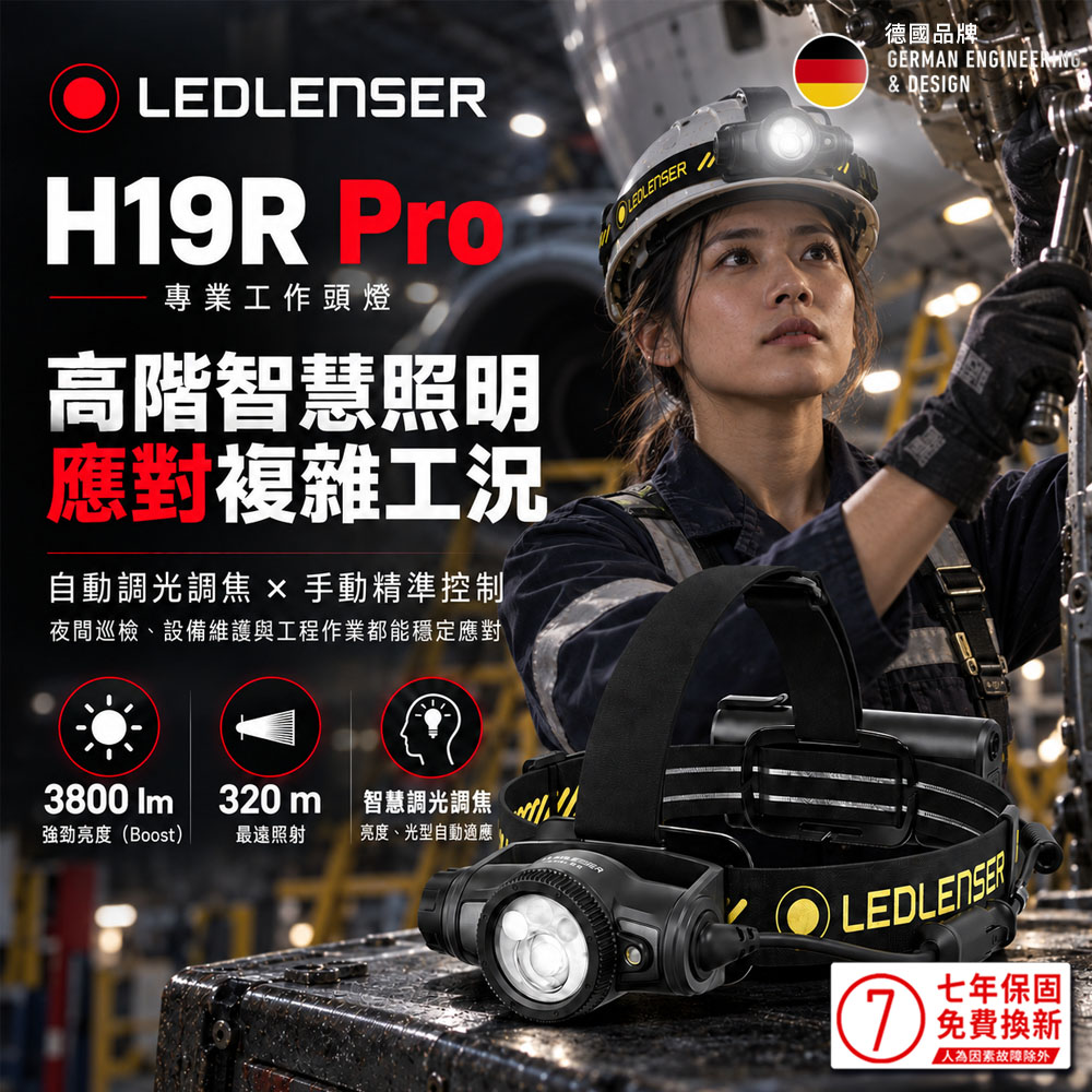 LEDLENSER 萊德雷神 H19R PRO 充電式智慧型調光工作用LED頭燈