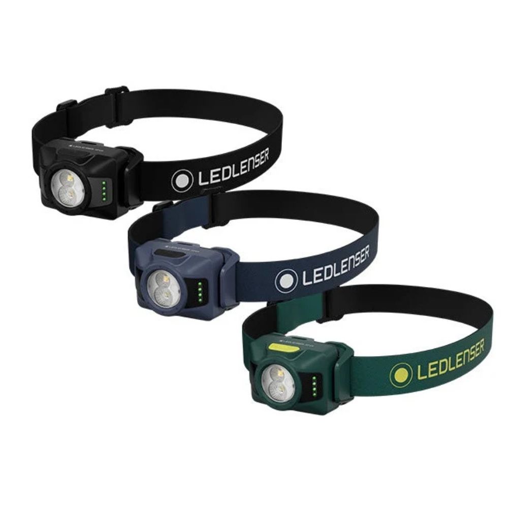 LEDLENSER HF4R 充電式頭燈-黑色/藍色/綠色 | 雙電源