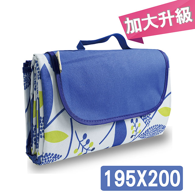 195X200公分 加大加厚防水600D牛津布野餐墊-水漾麥穗/沙灘墊/地墊/鋪墊/爬行墊
