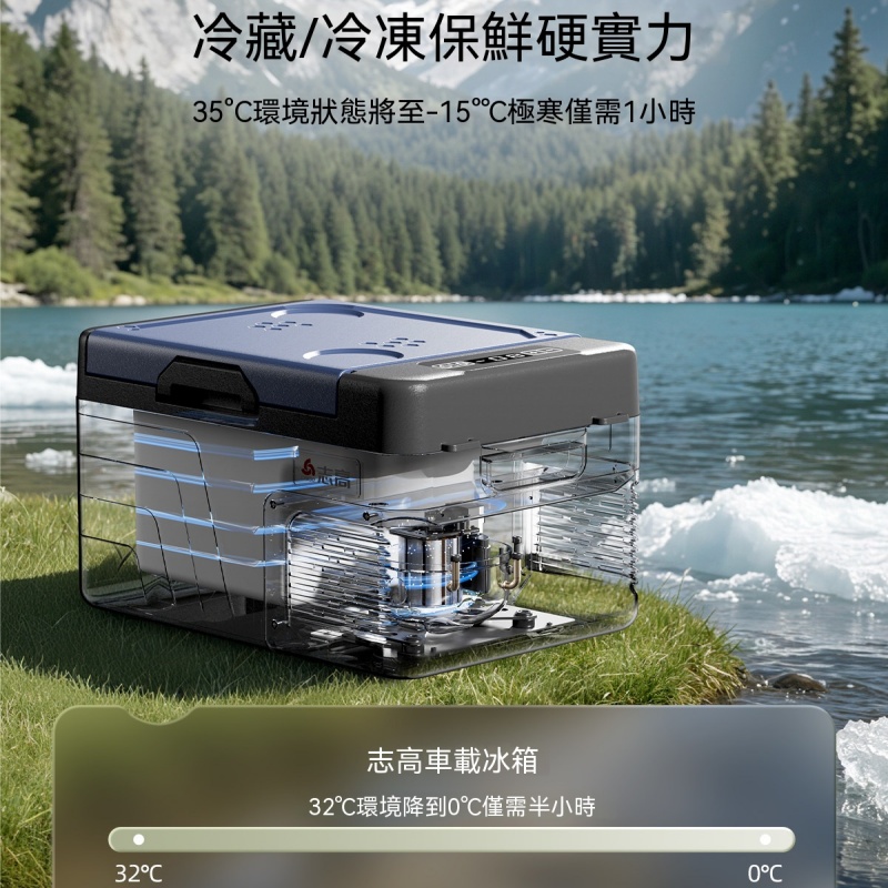 車載冰箱 28L大容量隨行冰箱 冷凍冷藏冰箱 12V24V通用汽車貨車便攜冰櫃 專用壓縮機制冷冰箱