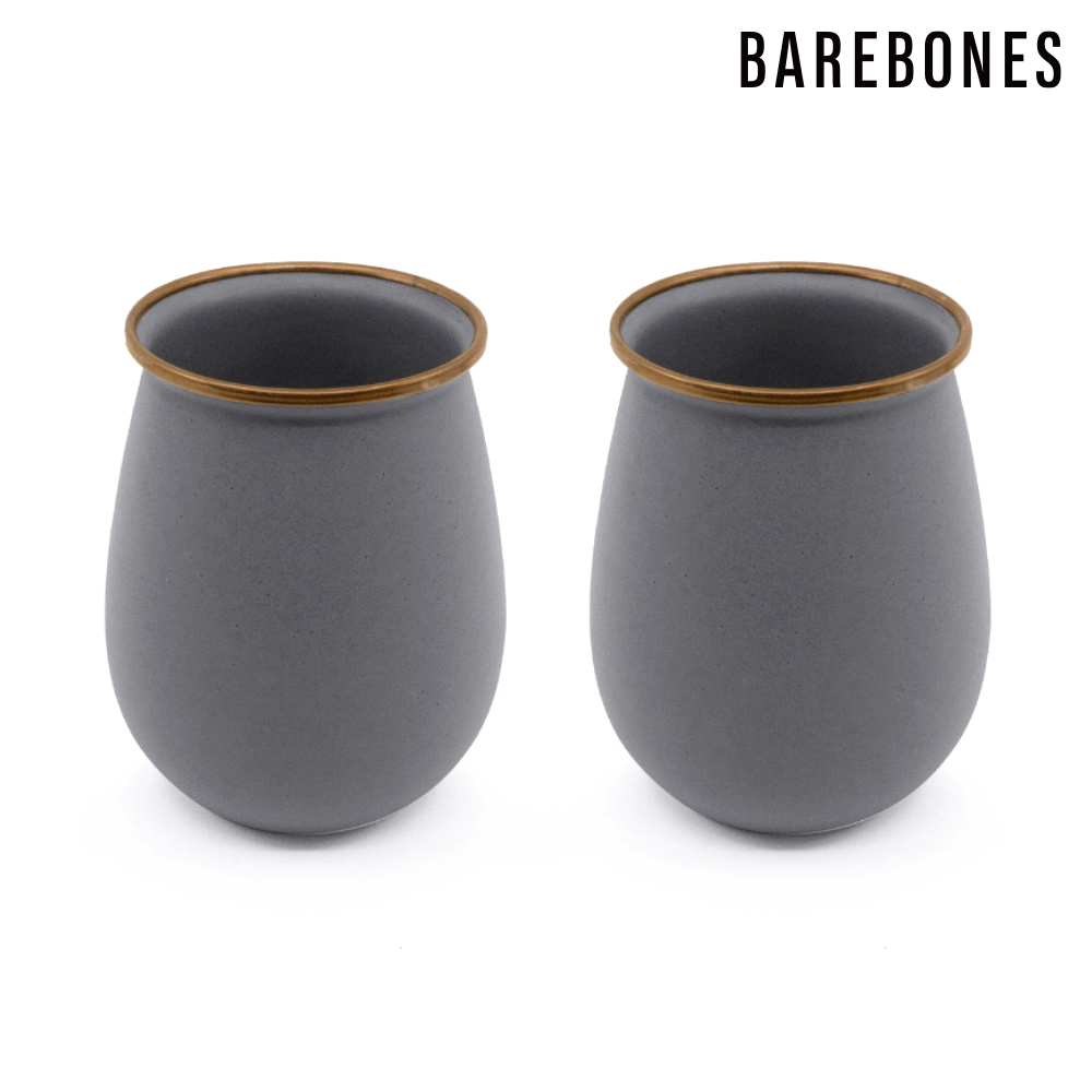 Barebones 【兩入一組】 CKW-386 琺瑯不倒翁杯組 Enamel Tumbler Set / 石灰 (16oz473ml)
