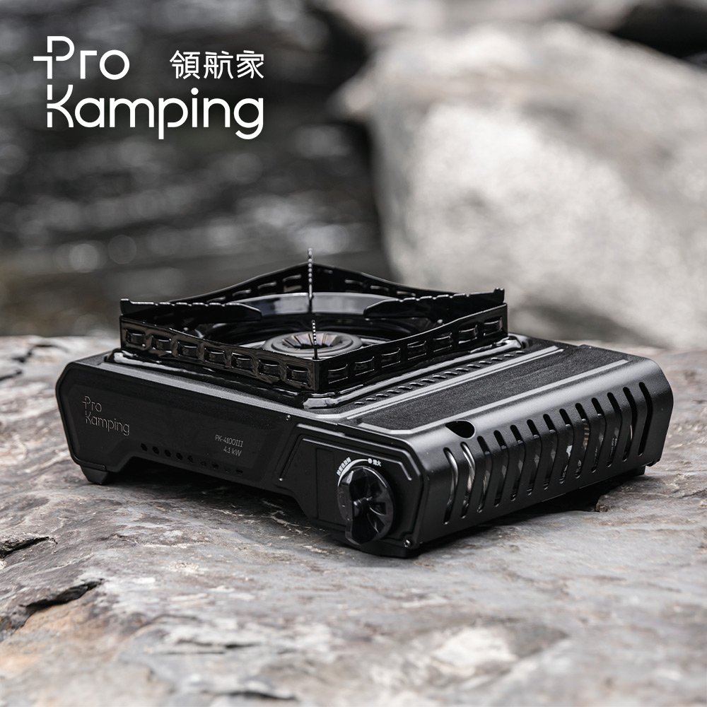 4.1kW 黑武士卡式爐 PK-4100III 附收納硬盒 (防風雙焰瓦斯爐 銅合金爐頭 露營大火力單口爐)