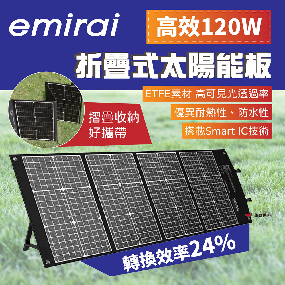 Mirenex 高效120W折疊式太陽能板 EMRS120