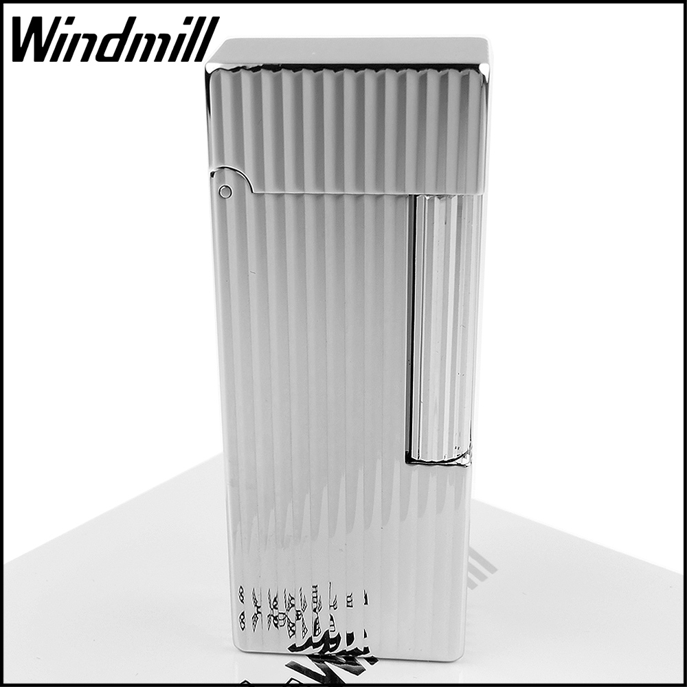 Windmill FOX系列-火石式燃油打火機(鍍鉻立體直紋款) NO.FOX-0002