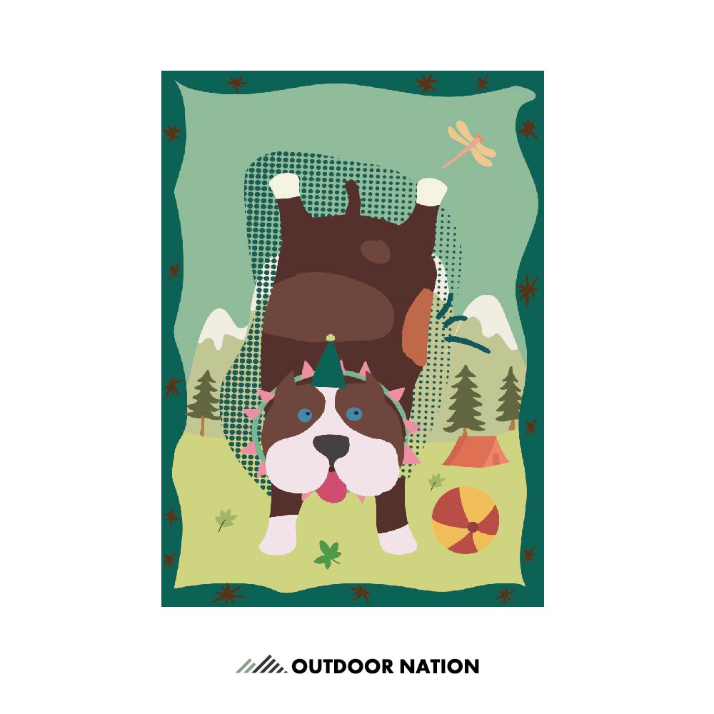Outdoor Nation 戶外國度 萬用毯空調毯野餐墊/只想出門凹鬥犬