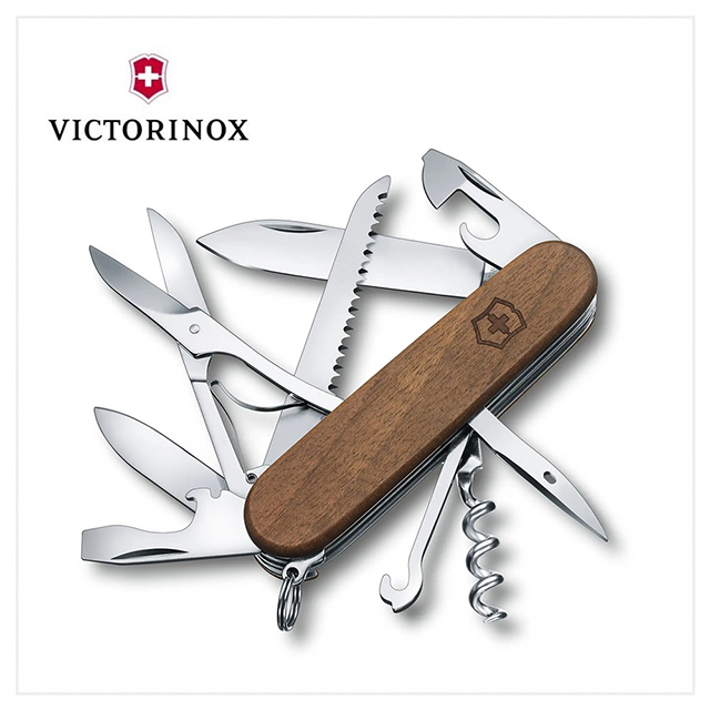 VICTORINOX 瑞士維氏 Huntsman Wood 13用瑞士刀/胡桃木 1.3711.63