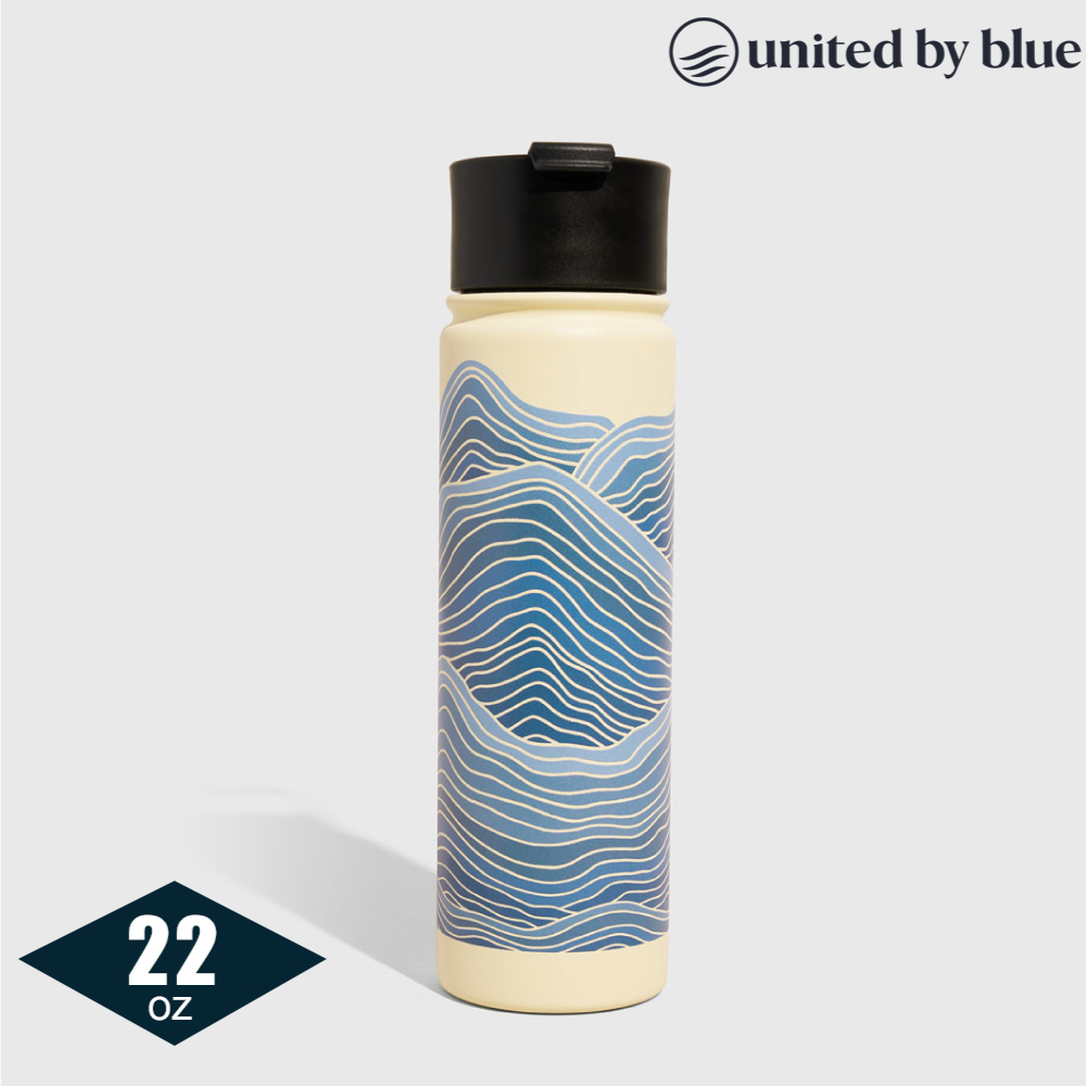 United by Blue 22oz 不鏽鋼保溫瓶 707-279609-海浪-米 (650ml)