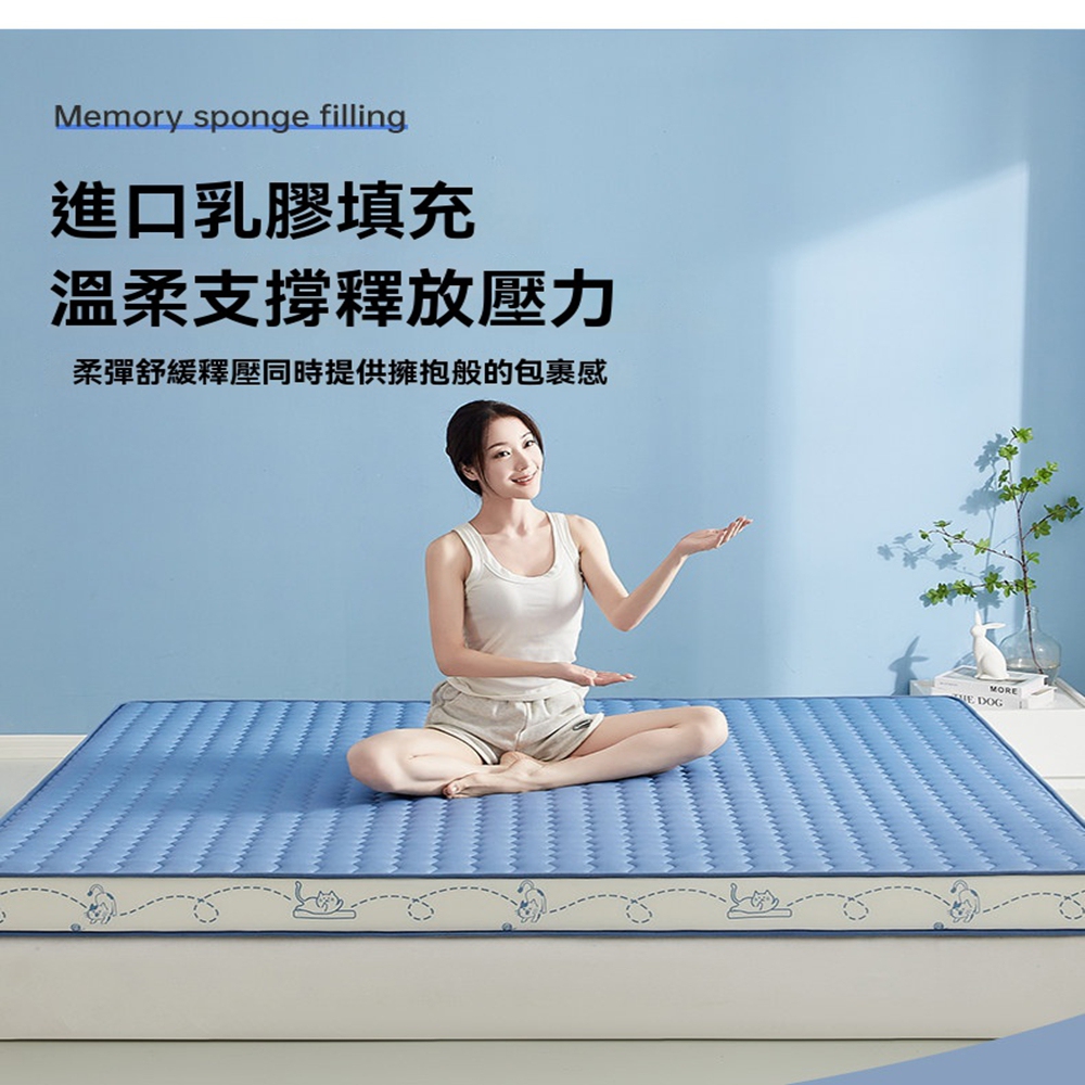 [樂錦家居]床墊150*200 厚9CM 乳膠記憶棉軟墊 海綿榻榻米墊 學生寢室（A類面料 抗菌防蟎）