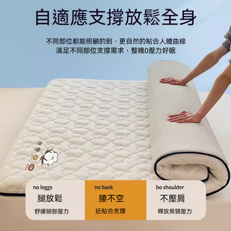 【銘利萊】家用床褥墊榻榻米墊子 棉花床墊軟墊 宿舍學生單人褥子租房專用墊被90*190*4CM