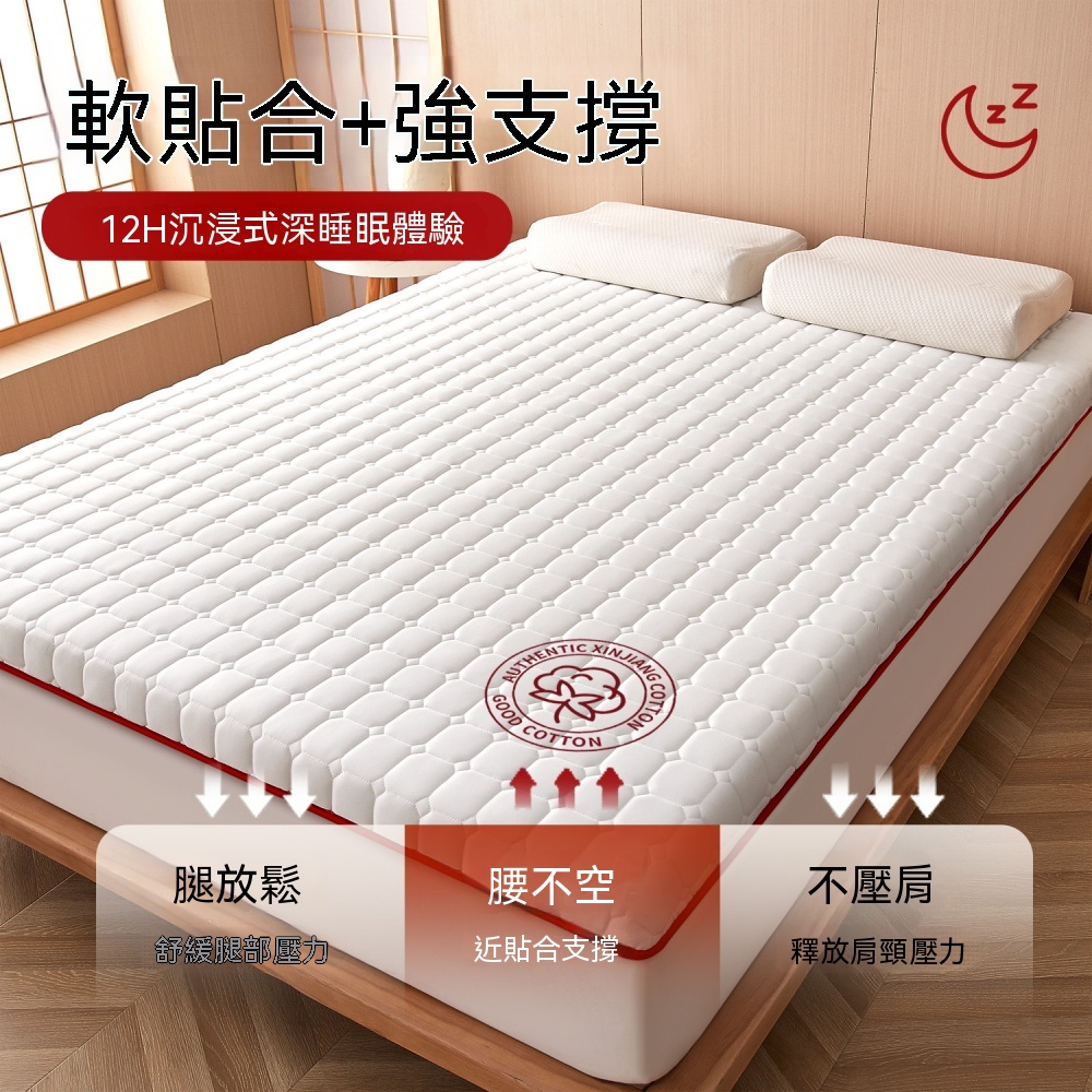 單人軟墊 榻榻米 租屋用床褥 單人床墊 120x200cm 床墊 床上遮蓋物 家用輕便 臥室墊子 床上褥子