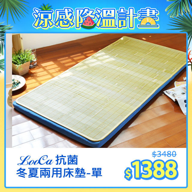 LooCa美國Microban抗菌四季三用便利床墊(單人)