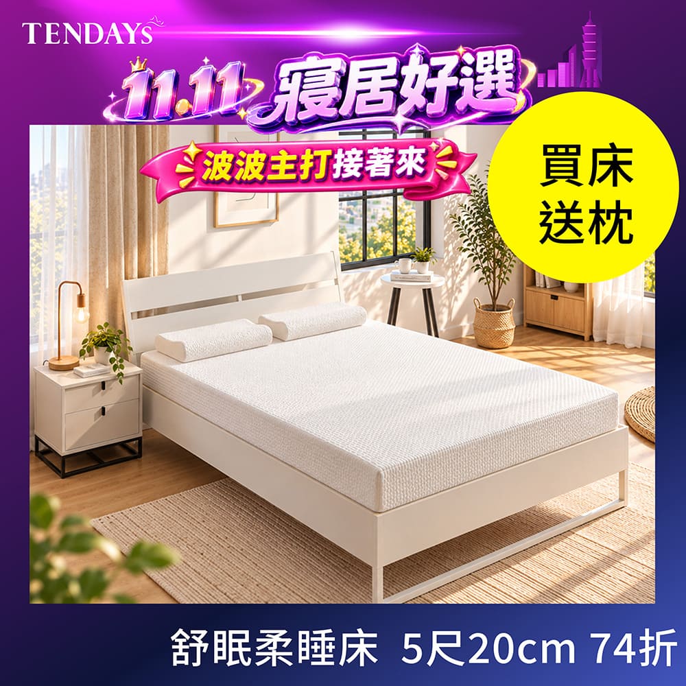 TENDAYS 舒眠柔睡紓壓床墊5尺標準雙人(20cm厚記憶床)