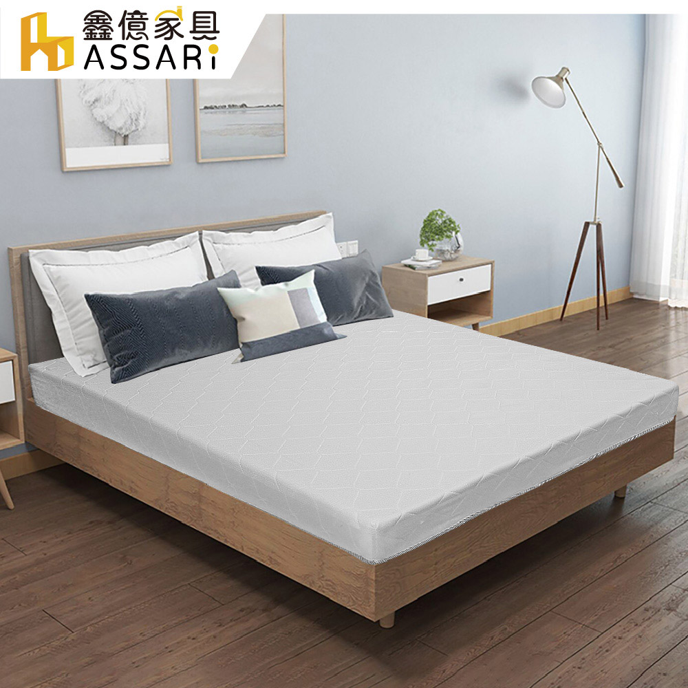 ASSARI 日系加硬式冬夏兩用彈簧床墊-雙人5尺無印白