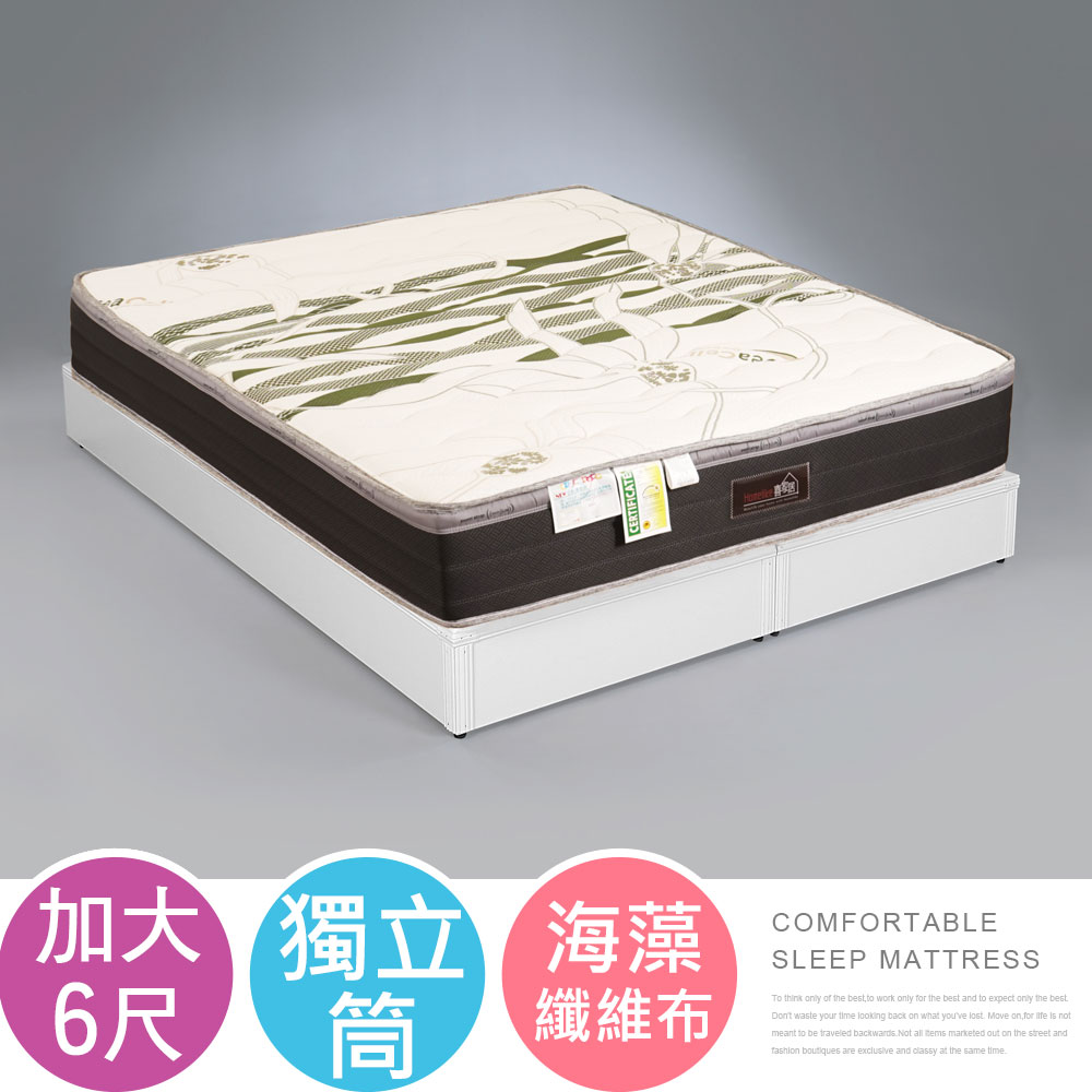 Homelike 喜家居海藻紗獨立筒床墊-雙人加大6尺(2534)