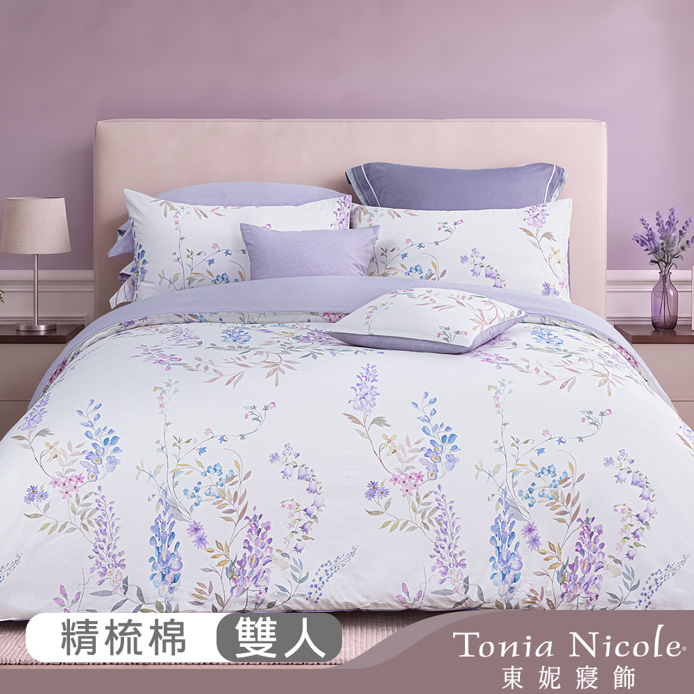 Tonia Nicole 東妮寢飾 青蔓花苑100%精梳棉兩用被床包組(雙人)