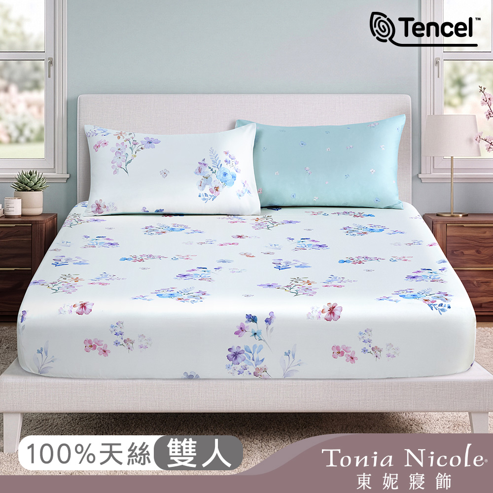 Tonia Nicole 東妮寢飾 花漾蒔光60支環保印染100%萊賽爾天絲床包枕套組(雙人)