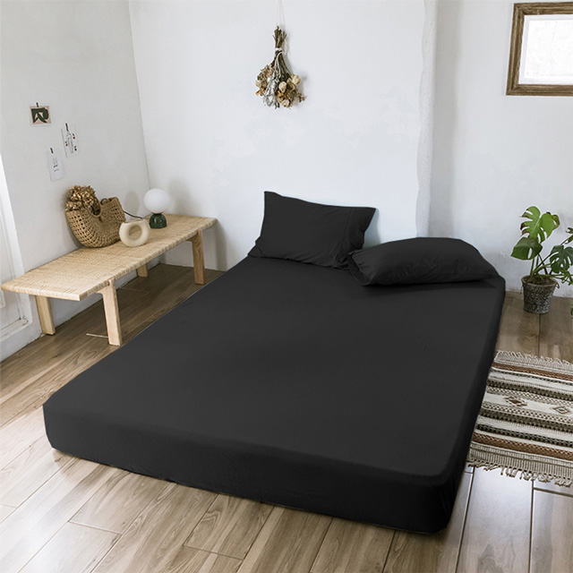 Simple Living 澳洲 加大300織台灣製純棉床包枕套組(夜幕黑)